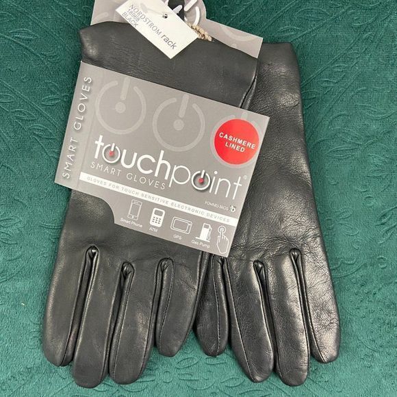 NWT FOWNES SMART GLOVES Touch Point Leather Cashmere (XL) - Picture 2 of 4